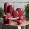 WAZON DEKORACYJNY SIBEL 18X9X20 CM CIEMNORÓŻOWY