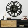 Dekoracyjny zegar ścienny w stylu industrialnym z metalu 90cm