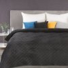 EUROFIRANY PREMIUM narzuta MILO z welwetu strukturalnego pikowana w geometryczny wzór metodą hot press 170x210 czarny