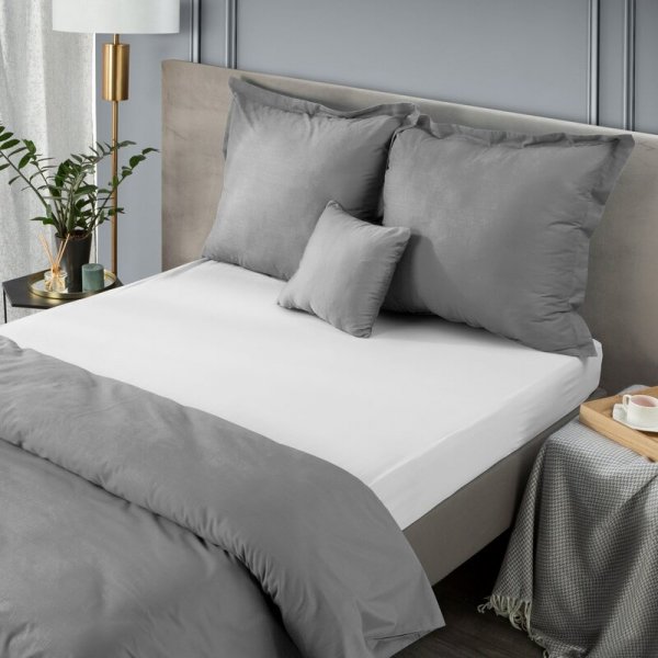 Prześcieradło jersey z gumką 120x200 cm z bawełny kolor biały 125 g/m2 Design 91
