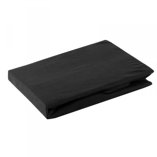 Prześcieradło jersey z gumką 160x200 cm z bawełny kolor czarny 125 g/m2 Design 91