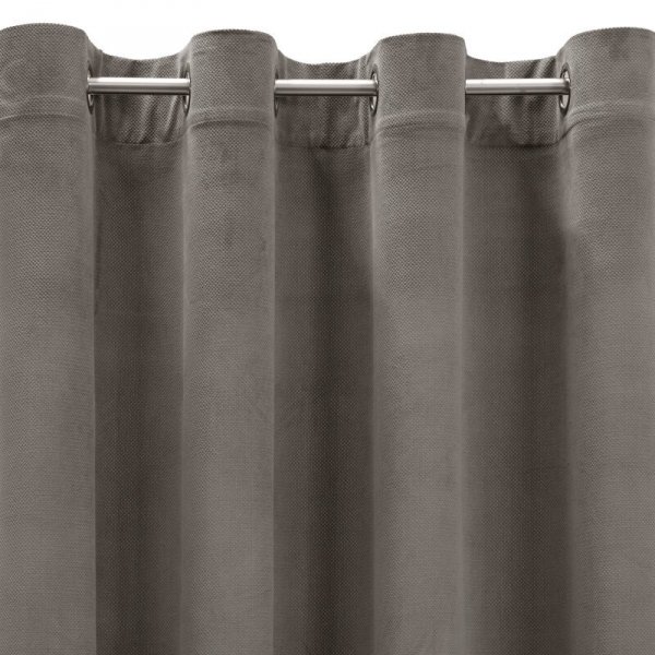 Zasłona MILO na przelotkach welwetowa z drobnym strukturalnym wzorem 140x250cm, popielaty