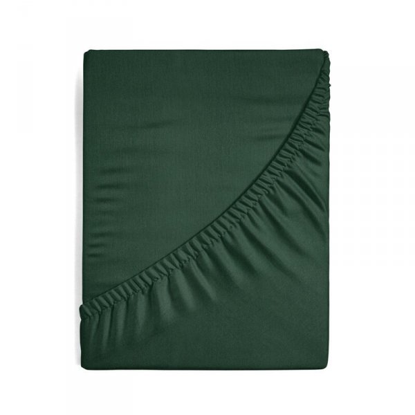 Prześcieradło jersey z gumką 120x200 cm z bawełny kolor ciemny zielony 125 g/m2 Design 91