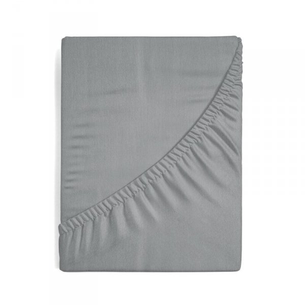 Prześcieradło jersey z gumką 140x200 cm z bawełny kolor stalowy 125 g/m2 Design 91 
