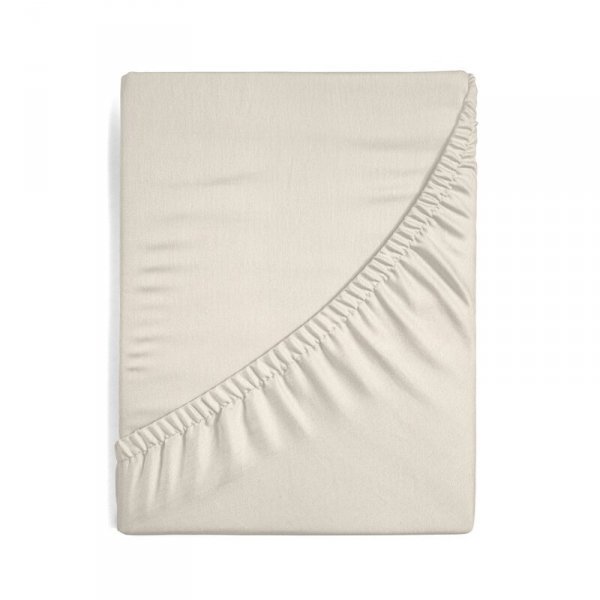 Prześcieradło jersey z gumką 160x200 cm z bawełny kolor beżowy 125 g/m2 Design 91