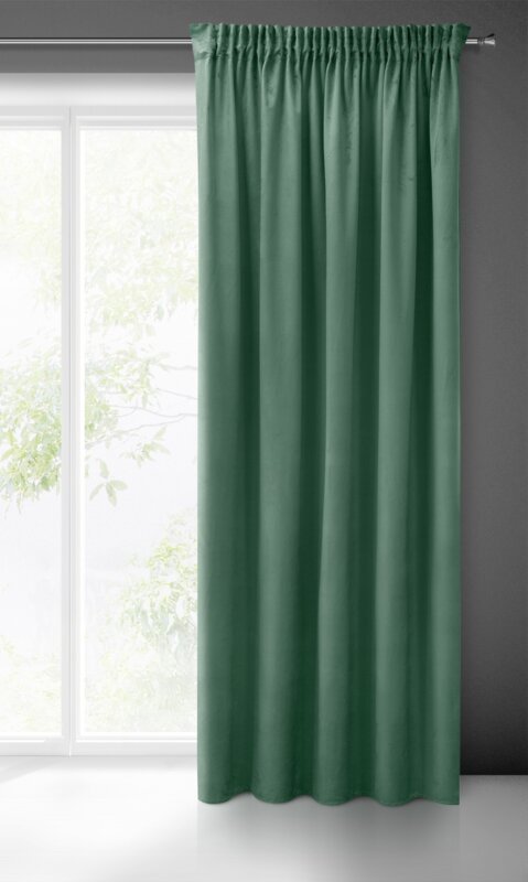PIERRE CARDIN zasłona SIBEL z miękkiego i delikatnego welwetu, 140x270cm ciemny miętowy