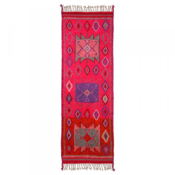 Wełniany dywan różowy (70x200)