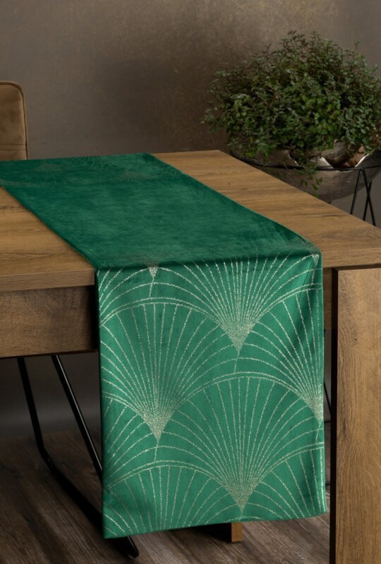 OBRUS BLINK 14 35 X 140 CM CIEMNOZIELONY