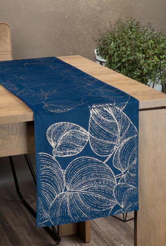OBRUS BLINK 16 35 X 140 CM GRANATOWY