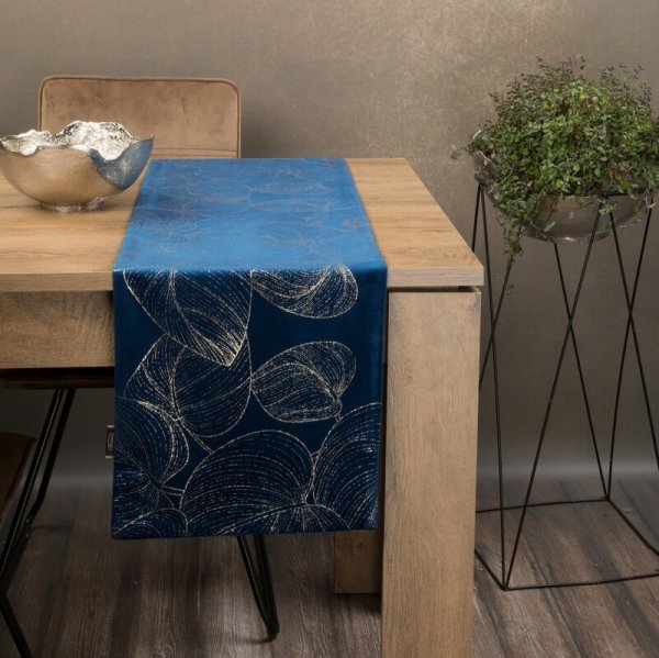 OBRUS BLINK 16 35 X 140 CM GRANATOWY