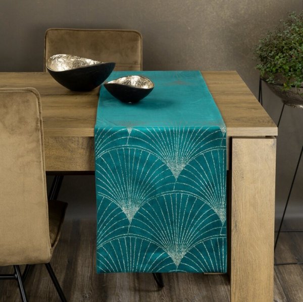 OBRUS BLINK 14 35 X 220 CM CIEMNOTURKUSOWY