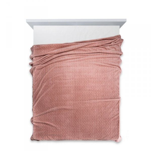 DESIGN 91 Koc CINDY 4 miękki i miły w dotyku z wytłaczanym wzorem 170x210 cm Różowy