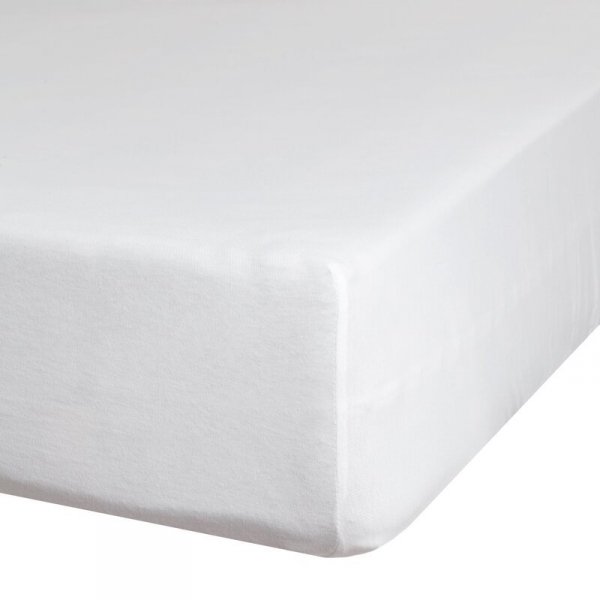 Prześcieradło jersey z gumką 120x200 cm z bawełny kolor biały 125 g/m2 Design 91
