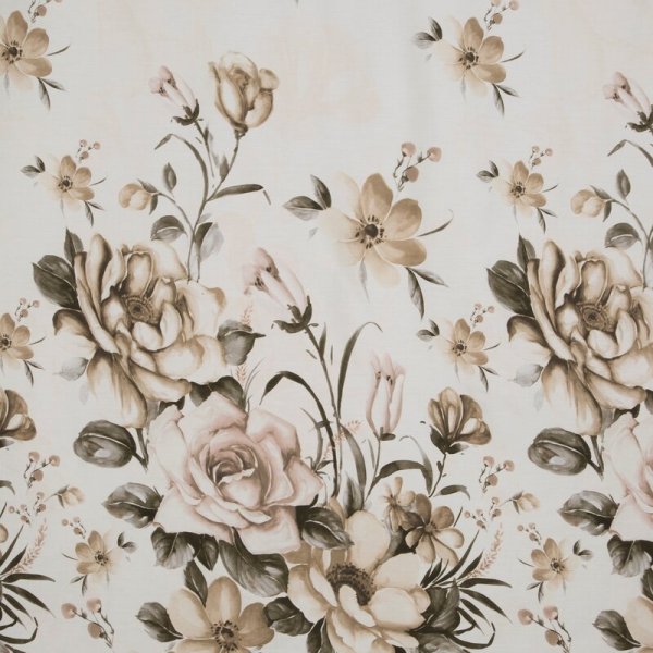 Pościel 220x200 cm bawełniana kolor jasnokremowy, beżowy z wzorem kwiatowym SPRING 41