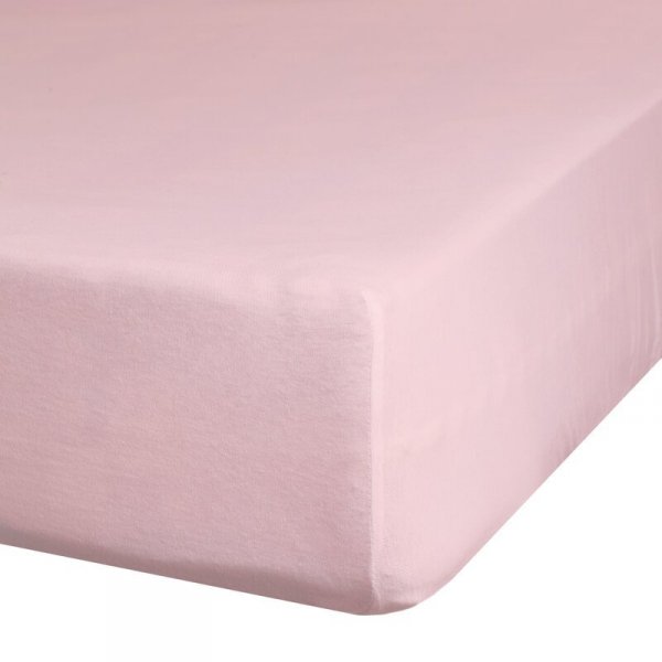 Prześcieradło jersey z gumką 180x200 cm z bawełny kolor pudrowy róż 125 g/m2 Design 91 
