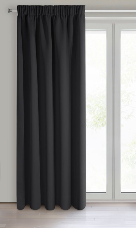 ZASŁONA GOTOWA D91 PARISA NA TAŚMIE 135 X 270 CM CZARNY