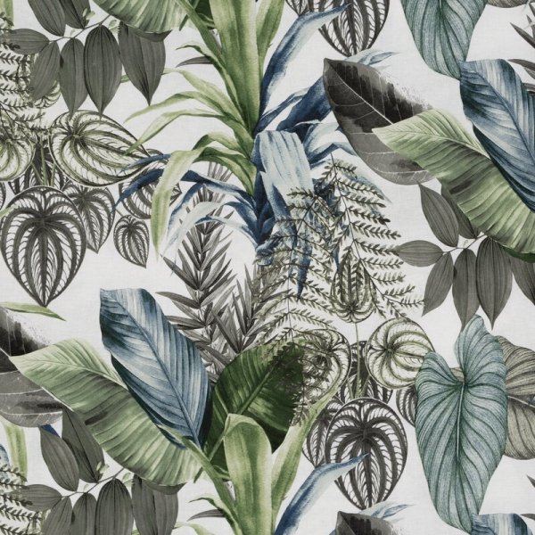 Pościel 160x200 cm bawełniana kolor zielony, biały z wzorem egzotycznych liści DAVOS