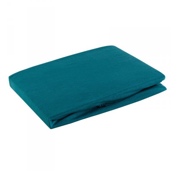 Prześcieradło jersey z gumką 120x200 cm z bawełny kolor turkusowy 125 g/m2 Design 91