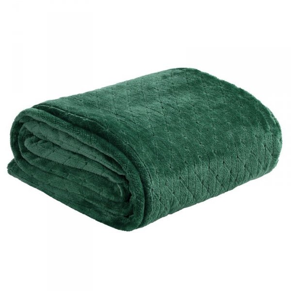 DESIGN 91 Koc CINDY 4 miękki i miły w dotyku z wytłaczanym wzorem 200x220 cm Zielony