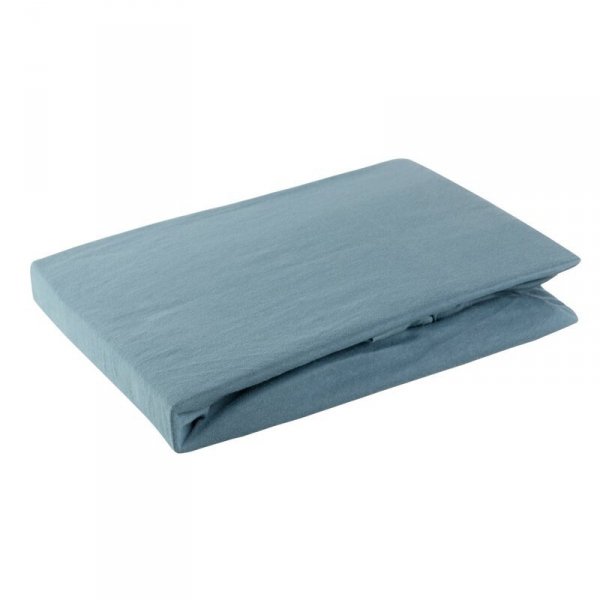 Prześcieradło jersey z gumką 180x200 cm z bawełny kolor niebieski 125 g/m2 Design 91