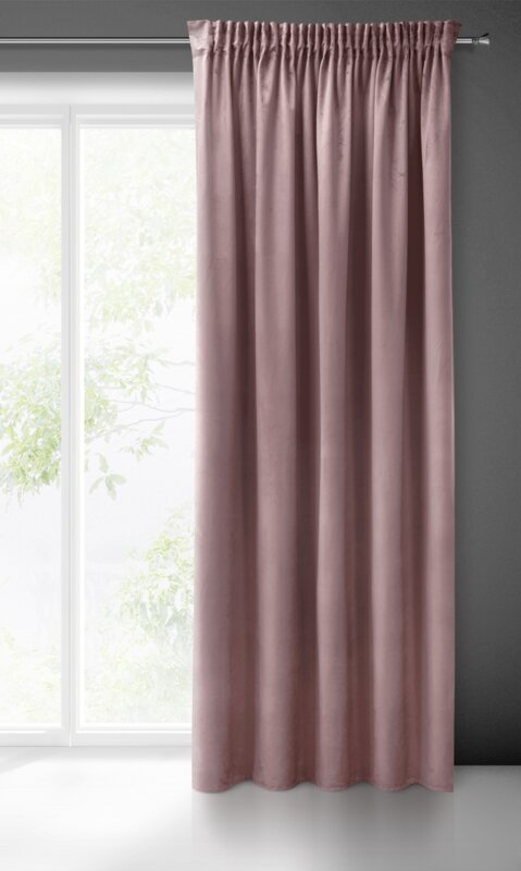 PIERRE CARDIN zasłona SIBEL z miękkiego i delikatnego welwetu, 140x270cm pudrowy róż