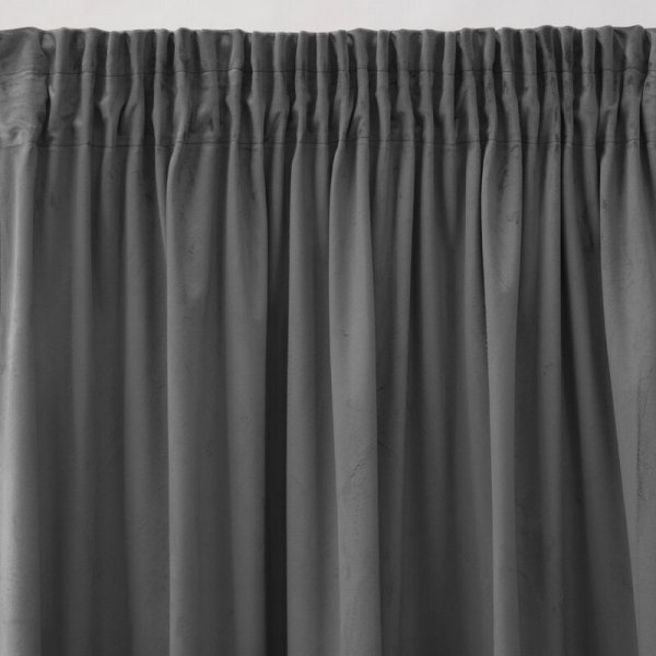 PIERRE CARDIN zasłona SIBEL z miękkiego i delikatnego welwetu, 140x270cm stalowa