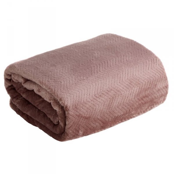 Koc z efektem 3D z wytłaczanym wzorem jodełki D91 Cindy5 150x200 cm Ceglany 