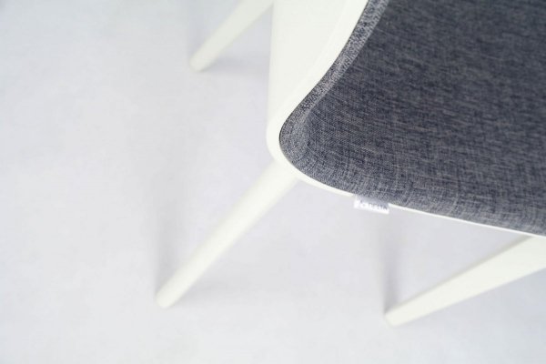 LUKA SOFT W - krzesło drewniane biało-szare