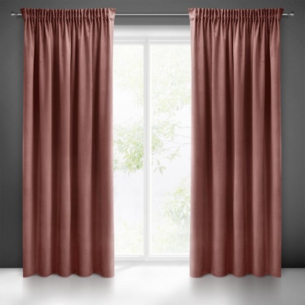 PIERRE CARDIN zasłona SIBEL z miękkiego i delikatnego welwetu, 140x270cm ciemny róż 
