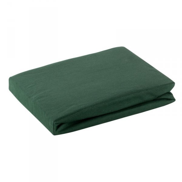Prześcieradło jersey z gumką 220x200 cm z bawełny kolor ciemny zielony 125 g/m2 Design 91 