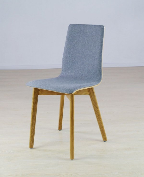 LUKA SOFT W -  krzesło dębowe, jasno szara tkanina