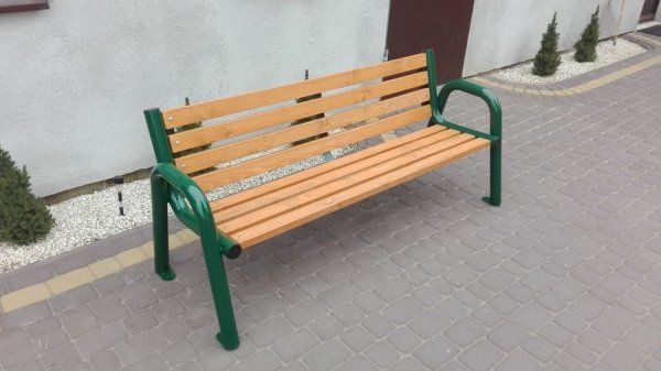 Ławka parkowa Alicja z ATESTEM ciemno zielone nogi