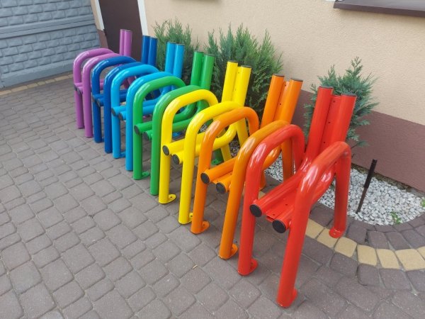 Ławka parkowa Alicja z ATESTEM żółte nogi