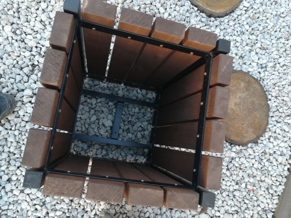 Kosz parkowy miejski na śmieci metalowy drewniany ocynk 45L KOLOROWY NA PLAC ZABAW CERTYFIKAT 