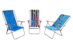 Wygodny Leżak plażowy aluminiowy dwupozycyjne rozkładane krzesełko 