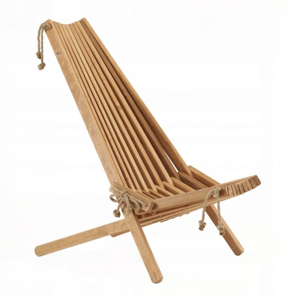 Leżak Fotel drewniany EcoChair EcoFurn Sosna Biały Olej