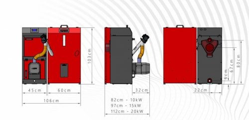 Camino 4 żeliwny kocioł na pellet z podajnikiem o mocy 10 KW ecoTOUCH860 TOUCH T4 EcoDesign