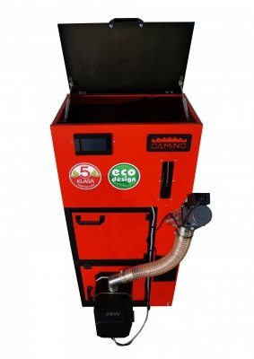 Camino 4 SLIM żeliwny kocioł na pellet z podajnikiem o mocy 12 KW ecoMax 920 simTOUCH ST4 Seperate  