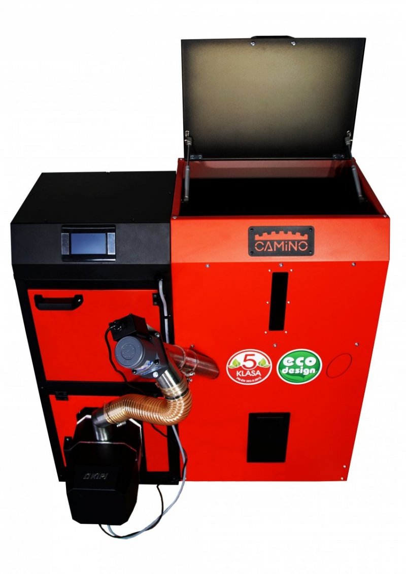 Camino 4 żeliwny kocioł na pellet z podajnikiem o mocy 20 KW EcoMax 860 simTOUCH ST4 Seperate