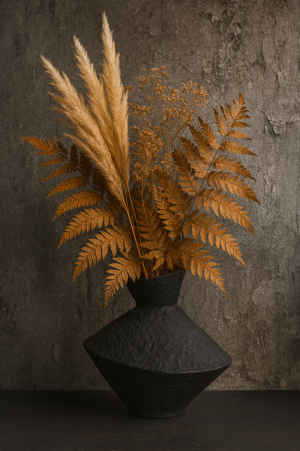 WAZON ŻELIWNY artystyczny FLAKON DZBAN do suszonych kwiatów