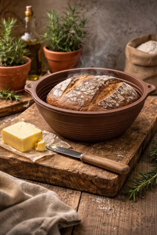 SILIKONOWA FORMA DO PIECZENIA I WYRASTANIA CHLEBA 2w1składana 23cm