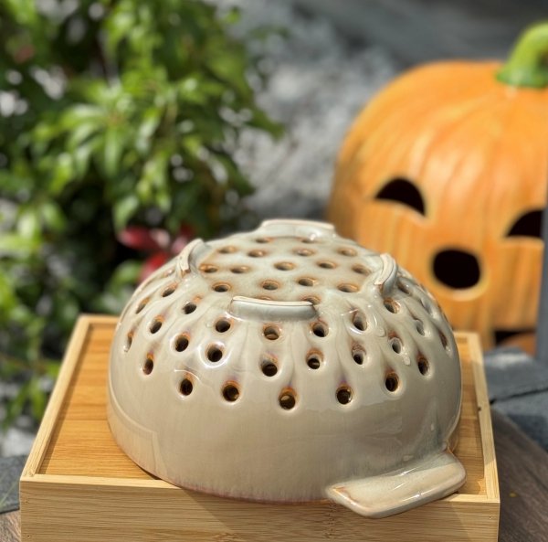 MISKA NA OWOCE CEDZAK DURSZLAK ceramiczny 19,5 cm 2w1