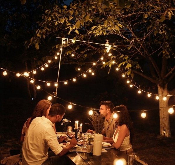 Lampki ogrodowe girlanda LED 20 żarówek łańcuch świetlny zewnętrzny 12,5 m