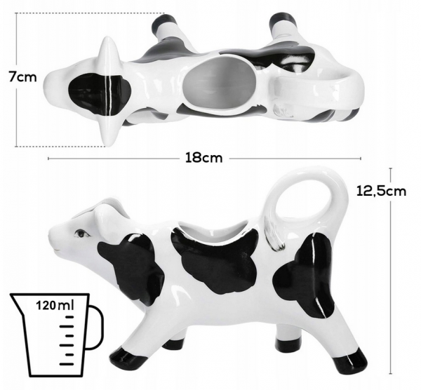 MLECZNIK DZBANEK POJEMNIK NA MLEKO KRÓWKA 120 ML