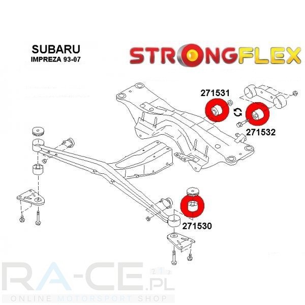 Zestaw poliuretanowy tylnej belki Sport, GC8 Subaru