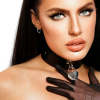 Kinky Diva obróżka z kłódką Heart Lock & Key Collar Black/Silver