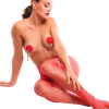 Kinky Diva kabaretki Starlet Tights Red/Rhinestones