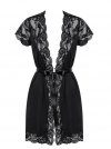 Obsessive 810-PEI-1 szlafrok czarny 2XL/3XL