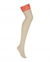 Obsessive 838-STO-3 pończochy czerwone S/M