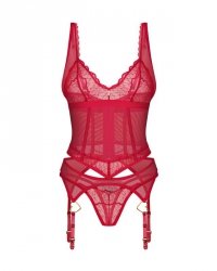 Obsessive komplet bielizny Cupide Desir gorset i stringi S/M